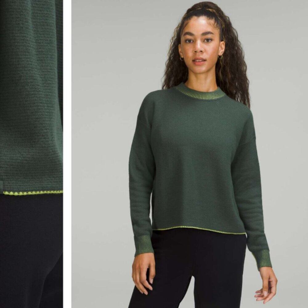 NWOT Lululemon Reversible Double-Knit Crew Neck Sweater Size 8
